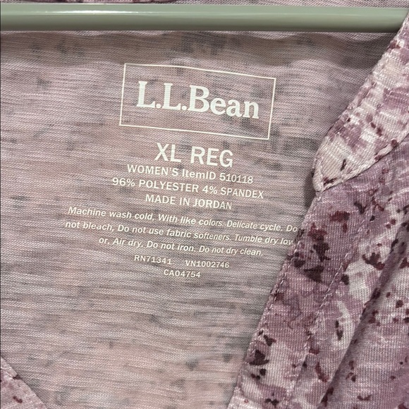 L.L. Bean Women's Streamside Tee Shortsleeve Split Neck - Picture 2 of 3